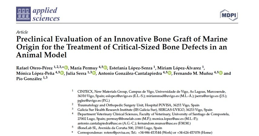 Preclinical evaluation of a bone graft with a marine origin